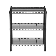 Artiss 3-Tier Adjustable Steel Shelving Unit - 50kg Capacity, Rust-Resistant, V-Mesh Surface, 60x35x70cm, Black