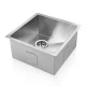 Cefito 51x45cm Single Bowl Kitchen Sink - Premium 304 Stainless Steel, Satin Finish, X-Flume Design, Soundproof Pads