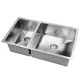 Cefito Kitchen Sink 71x45CM Double Bowl - Premium 304 Stainless Steel, Satin Finish, Easy Drainage, Soundproofing Pads