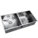 Cefito 86x44CM Double Bowl Kitchen Sink - Handmade 304 Stainless Steel, R10 Corners, Soundproof, Easy Drainage