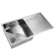 Cefito 87x45CM Stainless Steel Kitchen Sink - Single Bowl, Scratch-Proof, X-Flume Design, Sound-Dampening Pads
