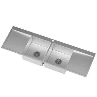 Cefito 155x50cm Stainless Steel Kitchen Sink Basin - Under/Flush/Top Mount, Sound-Deadening, R10 Rounded Corners