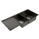 Cefito Kitchen Sink, Stainless Steel Double Bowl, 100x45cm, Black, Scratch-Proof, Anti-Bacterial, Easy Drainage Design