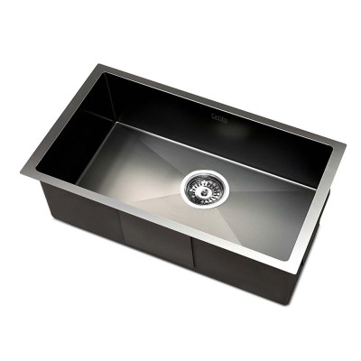 Cefito Kitchen Sink Stainless Steel 45x30cm Black Basin Single Bowl, Scratch-Proof, Anti-Bacterial, Easy Drainage Cefito Kitchen Sink Stainless Steel 45x30cm Black Basin Single Bowl, Scratch-Proof, Anti-Bacterial, Easy Drainage