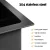 Cefito 70x45cm Stainless Steel Kitchen Sink Single Bowl Black with Pull Out Mixer Tap, R10 Corners, PVD Coating