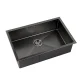 Cefito Kitchen Sink, Stainless Steel, 70x45CM, Black, Nano-Coated, Single Bowl, Scratch-Proof, Easy Drainage Design