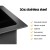 Cefito Kitchen Sink Stainless Steel 75x45cm Black Basin, R10 Corners, Scratch-Proof, Sound-Deadening, Easy Drainage