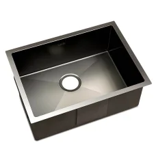 Cefito Kitchen Sink, Stainless Steel Basin, 60x45CM, Black, Nano-Coated, Soundproof, Anti-Bacterial, Easy Drainage
