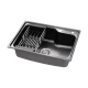 Cefito 61x43CM Stainless Steel Kitchen Sink - Single Bowl, Black, Nano-Coated, R10 Corners, Drain Basket Included Cefito 61x43CM Stainless Steel Kitchen Sink - Single Bowl, Black, Nano-Coated, R10 Corners, Drain Basket Included