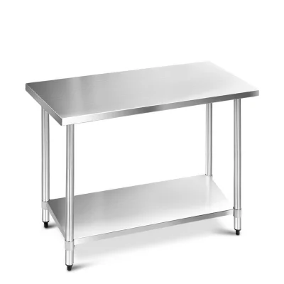 Cefito 1219x610mm Heavy Duty 304 Stainless Steel Kitchen Bench with Adjustable Shelf & Feet for Commercial/Home Use