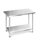 Cefito 1219x610mm Heavy Duty 304 Stainless Steel Kitchen Bench with Adjustable Shelf & Feet for Commercial/Home Use