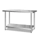 Cefito 1524x610mm Heavy Duty Stainless Steel Kitchen Bench with Adjustable Shelves and Bullet Feet for Home & Commercia