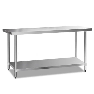 Cefito 1829x610mm Heavy Duty Stainless Steel Kitchen Bench - 304 Grade, Adjustable Shelving, Robust Design