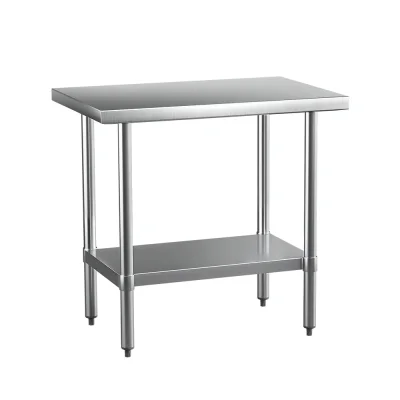 Cefito 910x610mm Stainless Steel Kitchen Work Bench - Commercial Grade 430, Adjustable Shelf & Legs, Easy Assembly