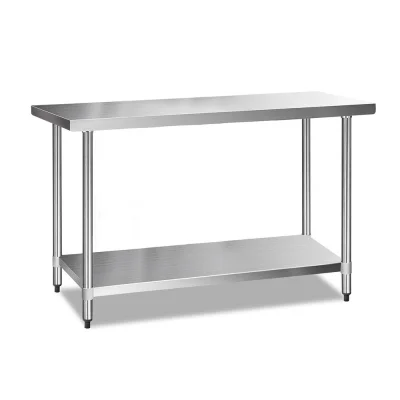 Cefito 1524x610mm Stainless Steel Kitchen Bench - Heavy Duty 430 Steel, Adjustable Shelves & Feet, Easy Assembly