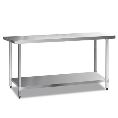 Cefito 1829x610mm Heavy Duty Stainless Steel Kitchen Bench, Adjustable Shelving, Corrosion Resistant, Easy Assembly