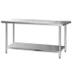 Cefito 1829x760mm Stainless Steel Kitchen Bench 430 - Heavy Duty, Corrosion Resistant with Adjustable Shelves & Feet