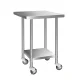 Cefito 760x760mm Stainless Steel Kitchen Bench with Wheels - Heavy Duty, Adjustable Shelves, Corrosion Resistant