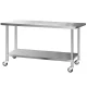 Cefito 1829x760mm Stainless Steel Kitchen Bench with Wheels - Heavy Duty, Adjustable Shelves, Easy Assembly, 430 Grade