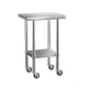 Cefito 61x46cm Stainless Steel Kitchen Work Bench with Wheels, Adjustable Shelf, 430 Graded Steel, Lockable Castors