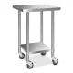Cefito 610x610mm Stainless Steel Kitchen Bench with Wheels - Durable 430 Steel, Adjustable Shelves, Lockable Castors Cefito 610x610mm Stainless Steel Kitchen Bench with Wheels - Durable 430 Steel, Adjustable Shelves, Lockable Castors