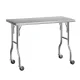 Cefito 430 Stainless Steel Kitchen Bench 122x61cm with Wheels | Foldable, Heavy Duty, Corrosion-Resistant, Easy Assembly