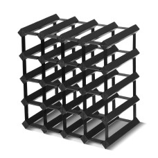Artiss Wine Rack, Pine Wood & Steel, 42x42x23.5cm, Black, 20-Bottle Capacity, Stylish Display for Home & Restaurants