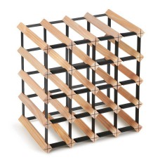 Artiss Wine Rack, Solid Pine & Steel, Holds 20 Bottles, Natural Finish, 42x42x23.5cm, Elegant & Durable Storage Solution