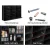 Artiss BERT Black Bookshelf CD/DVD Storage Rack, Adjustable Particle Board, Holds 1116 CDs/528 DVDs, 102x23.5x194.5cm