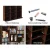 Artiss BERT Brown Bookshelf CD/DVD Storage Rack - Adjustable Particle Board, Holds 1116 CDs/528 DVDs, 102x23.5x194.5cm