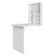 Artiss Foldable Computer Desk with Wall-Mounted Bookshelf, White, Space-Saving Design, Particle Board, 78x52.5x156cm