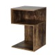 Artiss UMENI Bedside Table - Rustic Oak S-Shaped Design, 2 Shelves, Durable Particle Board, Easy Assembly, 33x33x50cm
