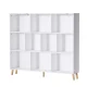 Artiss CORA Bookshelf 3 Tiers 10 Cubes – White & Pine, 120cm x 24cm x 107cm, Sturdy Display Shelf with Solid