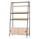 Artiss Bookshelf 5 Tier Cube Cabinet, MDF & Metal, Oak & Black, 100x40x180cm, Stylish Display, Easy Assembly