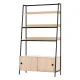 Artiss Bookshelf 5 Tier Cube Cabinet, MDF & Metal, Oak & Black, 100x40x180cm, Stylish Display, Easy Assembly