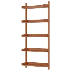 Artiss Floating Bookshelf, MDF 5-Tier, Oak, 77.5x25x180cm, Contemporary Display Shelf, Easy Assembly, Adjustable