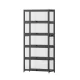 Artiss 5-Tier Black Display Cabinet Bookshelf with Bamboo Frame, Clear Acrylic Panels, and Magnetic Door Closure