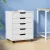 Artiss 5-Drawer Filing Cabinet, Mobile Rolling Storage Chest, Particle Board, White, 49x41x62cm, Locking Wheels