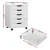 Artiss 5-Drawer Filing Cabinet, Mobile Rolling Storage Chest, Particle Board, White, 49x41x62cm, Locking Wheels