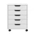 Artiss 5-Drawer Filing Cabinet, Mobile Rolling Storage Chest, Particle Board, White, 49x41x62cm, Locking Wheels