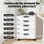 Artiss 5-Drawer Filing Cabinet, Mobile Rolling Storage Chest, Particle Board, White, 49x41x62cm, Locking Wheels