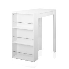 Artiss Bar Table with 3-Tier Storage Shelves, White - Versatile Breakfast Table, Cocktail Bar, or Desk, Honeycomb Board
