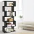 Artiss RIVA 6-Tier Black Bookshelf - Stylish S-Shape Display, Durable, Easy Assembly, Perfect for Home or Office