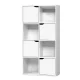 Artiss Bookshelf 8 Cube Shelf, Particle Board, White, 119x60x29.5cm - Modern Storage with Cabinets & Open Shelves