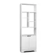 Artiss Bookshelf with Cabinet, Particle Board, White, 60x23.5x180cm, Modern Geom Display Shelf, Spacious Storage