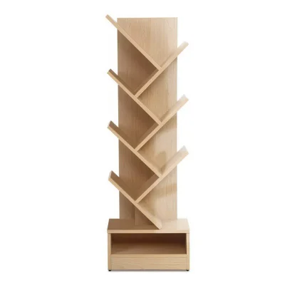 Artiss Tree Bookshelf, 7-Tier, Particle Board, Natural, 40x19.5x124cm - Versatile, Stylish, Easy Assembly
