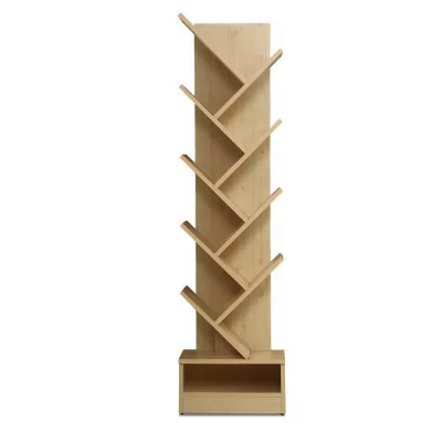 Artiss Tree Bookshelf, Particle Board, Natural Finish, 40x19.5x150cm, 9 Tiers, Creative Design, Easy Assembly