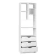 Artiss Bookshelf with Drawers, E1 Particle Board, 60x23.5x180cm, White - Modern Display Shelf with 7 Shelves & 3 Draw