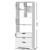 Artiss Bookshelf with Drawers, E1 Particle Board, 60x23.5x180cm, White - Modern Display Shelf with 7 Shelves & 3 Draw