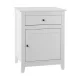 Artiss Gustav White Bedside Cabinet - E1 MDF, 48x38x53.5cm, Smooth Drawer & Sturdy Legs, Ample Storage, Easy Assembly